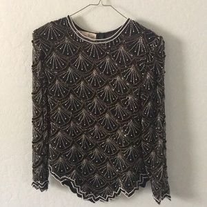 Beaded silk blouse